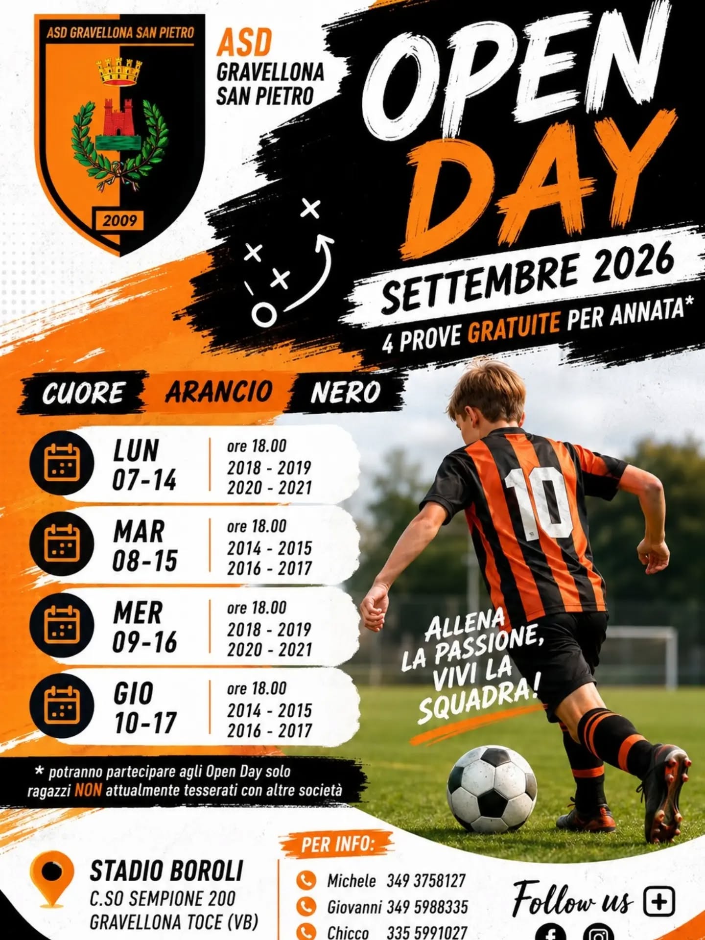 Si ricomincia! Stagione 26/27 stiamo arrivando.. iniziano gli allenamenti e ritornano gli open day completamente gratuiti, ben 4 allenamenti per scoprire il Gravellona San Pietro!…